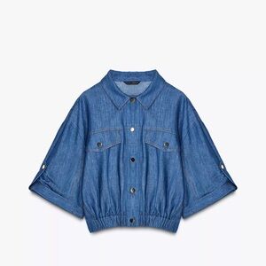 ZARA LINEN DENIM JACKET/TOP NWT XS